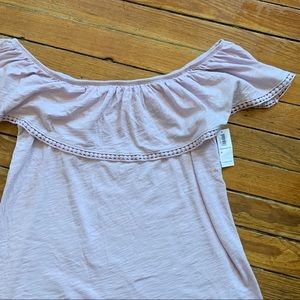 Old Navy lavender off-the-shoulder ruffle top